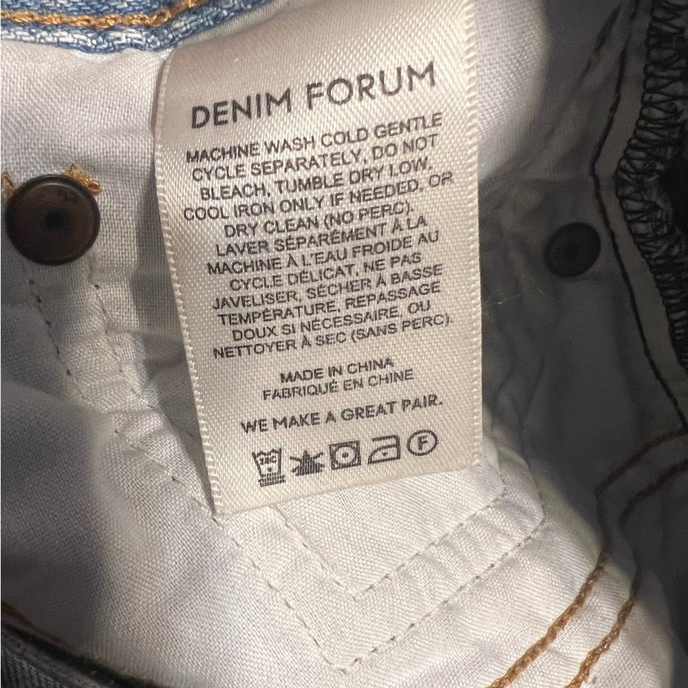 Denim Forum Jeans The Joni High Rise Loose 29L Women’s Sz 24 Organic Cotton - Picture 10 of 11